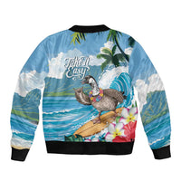 Aloha Hawaii Shaka Nene Goose Sleeve Zip Bomber Jacket Surfing Take It Easy - Polynesian Pride