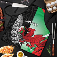 New Zealand and Wales Rugby Custom Apron Aotearoa All Black Combine Welsh Dragon - Polynesian Pride