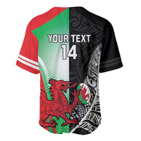 New Zealand and Wales Rugby Custom Baseball Jersey Aotearoa All Black Combine Welsh Dragon - Polynesian Pride