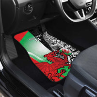 New Zealand and Wales Rugby Custom Car Mats Aotearoa All Black Combine Welsh Dragon - Polynesian Pride