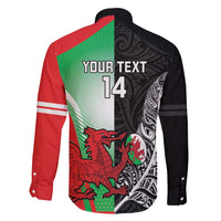 New Zealand and Wales Rugby Custom Family Matching Mermaid Dress and Hawaiian Shirt Aotearoa All Black Combine Welsh Dragon - Polynesian Pride
