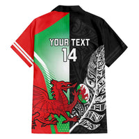 New Zealand and Wales Rugby Custom Family Matching Tank Maxi Dress and Hawaiian Shirt Aotearoa All Black Combine Welsh Dragon - Polynesian Pride