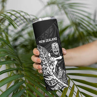 New Zealand and Wales Rugby Custom Skinny Tumbler Aotearoa All Black Combine Welsh Dragon - Polynesian Pride