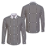 Black White Filipino Binakol Motifs Family Matching Off Shoulder Short Dress and Hawaiian Shirt Mabuhay Philippines Festival Kusikus Pattern LT14 Dad's Shirt - Long Sleeve Black - Polynesian Pride