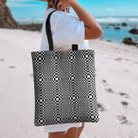 Black White Filipino Binakol Motifs Tote Bag Mabuhay Philippines Festival Kusikus Pattern LT14 - Polynesian Pride
