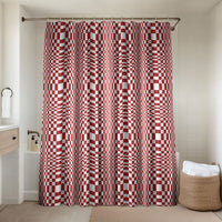 Red White Filipino Binakol Motifs Bathroom Set Mabuhay Philippines Festival Kusikus Pattern LT14 Shower Curtain Only Red - Polynesian Pride