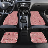 Red White Filipino Binakol Motifs Car Mats Mabuhay Philippines Festival Kusikus Pattern LT14 Set 4pcs Red - Polynesian Pride