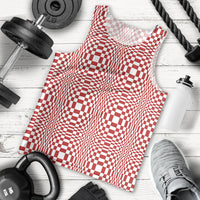 Red White Filipino Binakol Motifs Men Tank Top Mabuhay Philippines Festival Kusikus Pattern LT14 - Polynesian Pride