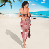 Red White Filipino Binakol Motifs Sarong Mabuhay Philippines Festival Kusikus Pattern LT14 - Polynesian Pride