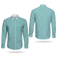 Cyan Filipino Binakol Motifs Couples Matching Summer Maxi Dress and Long Sleeve Button Shirt Mabuhay Philippines Festival Kusikus Pattern LT14 - Polynesian Pride