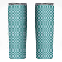 Cyan Filipino Binakol Motifs Skinny Tumbler Mabuhay Philippines Festival Kusikus Pattern LT14 Cyan - Polynesian Pride