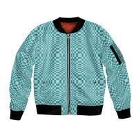 Cyan Filipino Binakol Motifs Sleeve Zip Bomber Jacket Mabuhay Philippines Festival Kusikus Pattern LT14 Unisex Cyan - Polynesian Pride