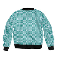 Cyan Filipino Binakol Motifs Sleeve Zip Bomber Jacket Mabuhay Philippines Festival Kusikus Pattern LT14 - Polynesian Pride