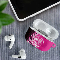 New Zealand Silver Fern Rugby Custom AirPods Case All Black Maori Pattern Pink - Polynesian Pride