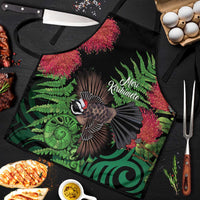 Meri Kirihimete New Zealand Apron Piwakawaka Koru Fern Mix Pohutukawa - Polynesian Pride
