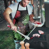 Meri Kirihimete New Zealand Apron Piwakawaka Koru Fern Mix Pohutukawa - Polynesian Pride