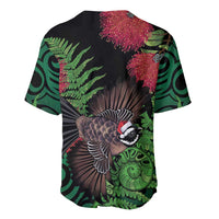 Meri Kirihimete New Zealand Baseball Jersey Piwakawaka Koru Fern Mix Pohutukawa LT14 - Polynesian Pride