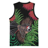 Meri Kirihimete New Zealand Basketball Jersey Piwakawaka Koru Fern Mix Pohutukawa LT14 - Polynesian Pride