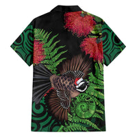 Meri Kirihimete New Zealand Family Matching Off The Shoulder Long Sleeve Dress and Hawaiian Shirt Piwakawaka Koru Fern Mix Pohutukawa - Polynesian Pride