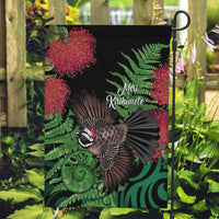 Meri Kirihimete New Zealand Garden Flag Piwakawaka Koru Fern Mix Pohutukawa - Polynesian Pride