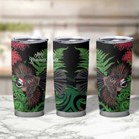 Meri Kirihimete New Zealand Tumbler Cup Piwakawaka Koru Fern Mix Pohutukawa LT14 - Polynesian Pride