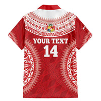 Custom Tonga Mate Maa Family Matching Mermaid Dress and Hawaiian Shirt Go Champions Tongan Ngatu - Red LT14 - Polynesian Pride