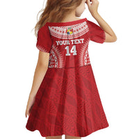 Custom Tonga Mate Maa Family Matching Off Shoulder Maxi Dress and Hawaiian Shirt Go Champions Tongan Ngatu - Red