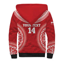 Custom Tonga Mate Maa Sherpa Hoodie Go Champions Tongan Ngatu - Red