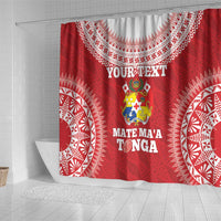 Custom Tonga Mate Maa Shower Curtain Go Champions Tongan Ngatu - Red