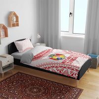 Custom Tonga Mate Maa Bedding Set Go Champions Tongan Ngatu - White