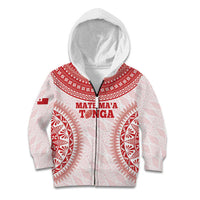 Custom Tonga Mate Maa Kid Hoodie Go Champions Tongan Ngatu - White