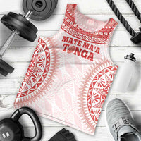 Custom Tonga Mate Maa Men Tank Top Go Champions Tongan Ngatu - White