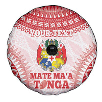 Custom Tonga Mate Maa Spare Tire Cover Go Champions Tongan Ngatu - White