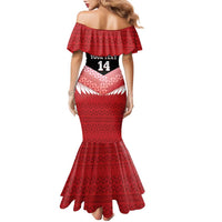 Custom Mate Maa Tonga XIII Family Matching Mermaid Dress and Hawaiian Shirt Tongan Kupesi Ngatu - Rugby Style LT14 - Polynesian Pride