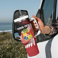 Personalised Mate Maa Tonga XIII Tumbler With Handle Tongan Kupesi Ngatu - Rugby Style