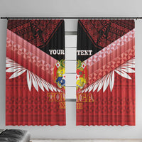 Custom Mate Maa Tonga XIII Window Curtain Tongan Kupesi Ngatu - Rugby Style