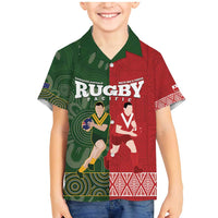 Custom Mate Maa Tonga And Kangaroo Australia Family Matching Mermaid Dress and Hawaiian Shirt Tongan Kupesi Mix Aboriginal Art