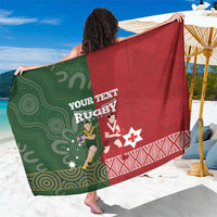 Custom Mate Maa Tonga And Kangaroo Australia Sarong Tongan Kupesi Mix Aboriginal Art