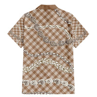 Brown Aloha Hawaii Shell Lei Family Matching Mermaid Dress and Hawaiian Shirt Palaka Hebrew Cone Honey Cowrie Elegant Curves LT14 - Polynesian Pride