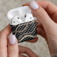Black Aloha Hawaii Shell Lei AirPods Case Palaka Hebrew Cone Honey Cowrie Elegant Curves - Polynesian Pride