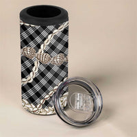 Black Aloha Hawaii Shell Lei 4 in 1 Can Cooler Tumbler Palaka Hebrew Cone Honey Cowrie Elegant Curves - Polynesian Pride