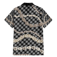 Black Aloha Hawaii Shell Lei Family Matching Mermaid Dress and Hawaiian Shirt Palaka Hebrew Cone Honey Cowrie Elegant Curves - Polynesian Pride