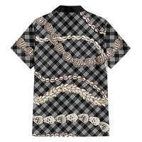 Black Aloha Hawaii Shell Lei Family Matching Mermaid Dress and Hawaiian Shirt Palaka Hebrew Cone Honey Cowrie Elegant Curves LT14 - Polynesian Pride