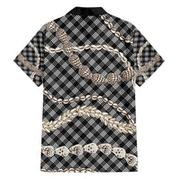 Black Aloha Hawaii Shell Lei Family Matching Puletasi and Hawaiian Shirt Palaka Hebrew Cone Honey Cowrie Elegant Curves LT14 - Polynesian Pride