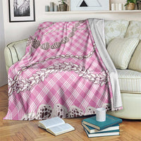 Pink Aloha Hawaii Shell Lei Blanket Palaka Hebrew Cone Honey Cowrie Elegant Curves - Polynesian Pride