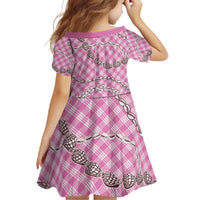 Pink Aloha Hawaii Shell Lei Family Matching Long Sleeve Bodycon Dress and Hawaiian Shirt Palaka Hebrew Cone Honey Cowrie Elegant Curves LT14 - Polynesian Pride