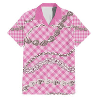 Pink Aloha Hawaii Shell Lei Family Matching Mermaid Dress and Hawaiian Shirt Palaka Hebrew Cone Honey Cowrie Elegant Curves LT14 Dad's Shirt - Short Sleeve Pink - Polynesian Pride