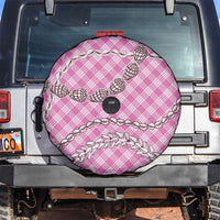 Pink Aloha Hawaii Shell Lei Spare Tire Cover Palaka Hebrew Cone Honey Cowrie Elegant Curves - Polynesian Pride