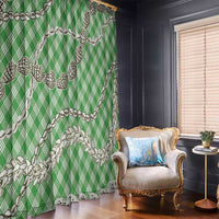 Green Aloha Hawaii Shell Lei Window Curtain Palaka Hebrew Cone Honey Cowrie Elegant Curves - Polynesian Pride