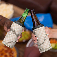 Beige Aloha Hawaii Shell Lei 4 in 1 Can Cooler Tumbler Palaka Hebrew Cone Honey Cowrie Elegant Curves - Polynesian Pride